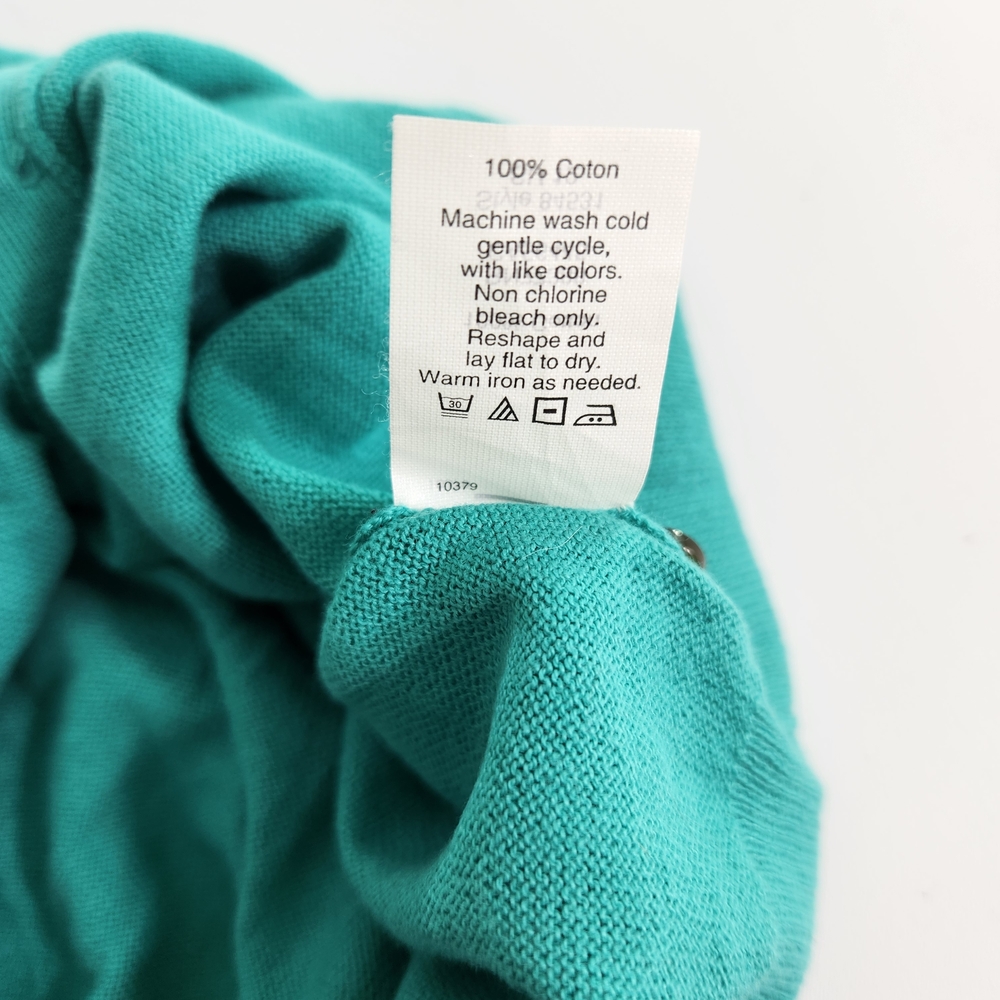 J Crew Factory Womens Cardigan Size S Short Sleeve Cotton Button Up Green 01 - Picture 9 of 10